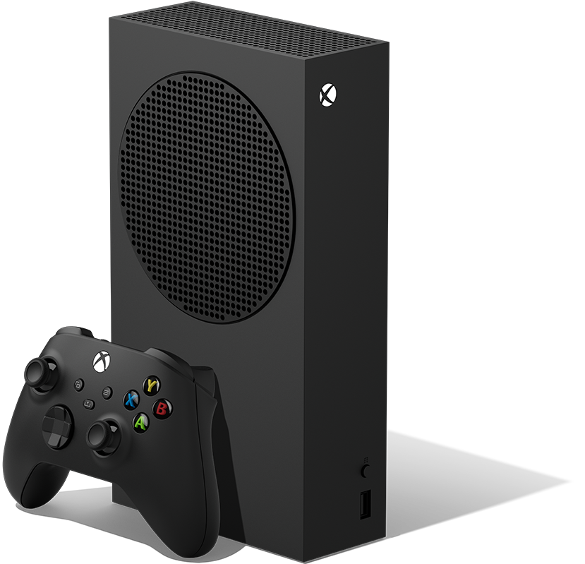 Xbox Series S 左侧角度和 Xbox 无线控制器